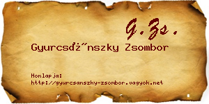 Gyurcsánszky Zsombor névjegykártya